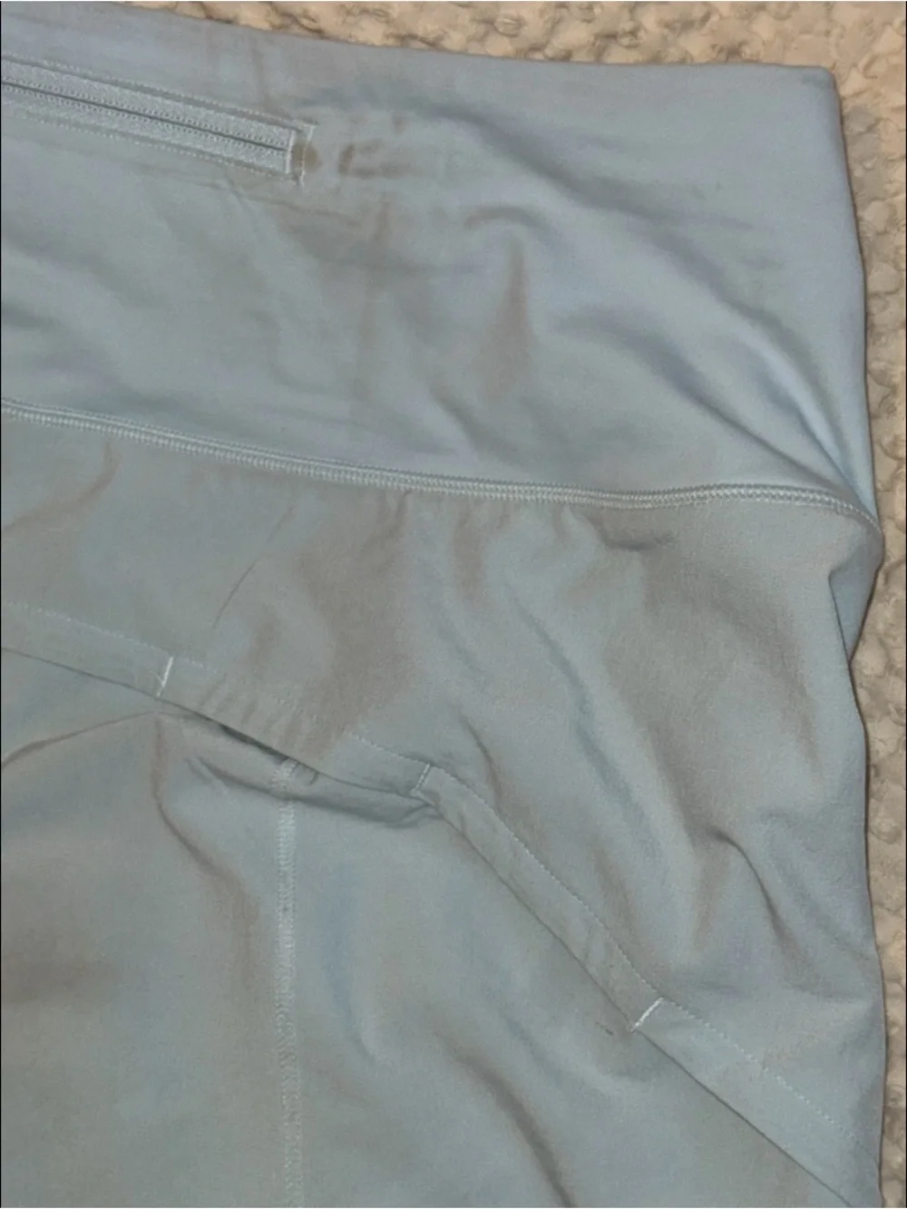 Lululemon Speed Up High-Rise Lined Short 4” in Powder Blue, size 6 - stained
